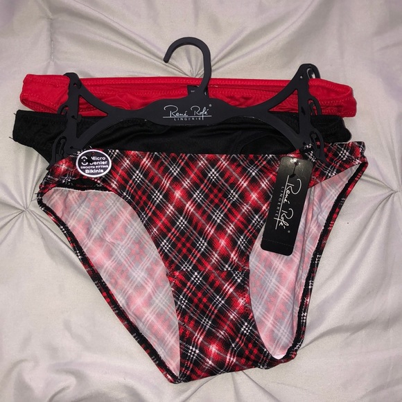 NWT 3 pairs of small Rene Rofe panties ❤️🖤 - Picture 1 of 3